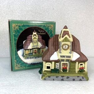 Giftco Railway Station Ceramic‎ Votive Candle Holder 4" Christmas Village w/ Box